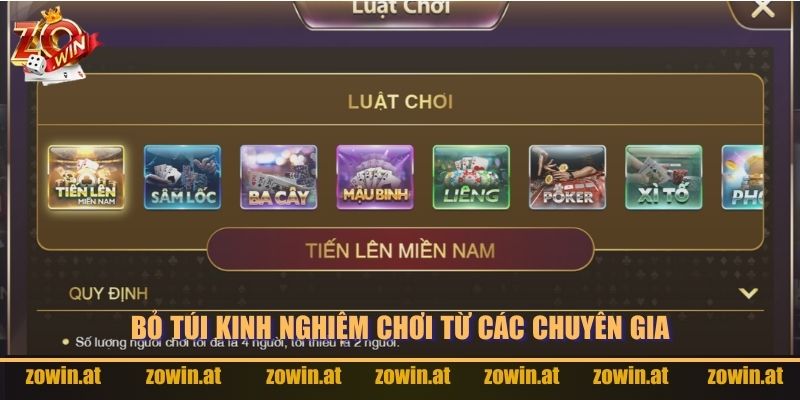 Học hỏi các kinh nghiệm luật chơi quý báu từ chuyên gia