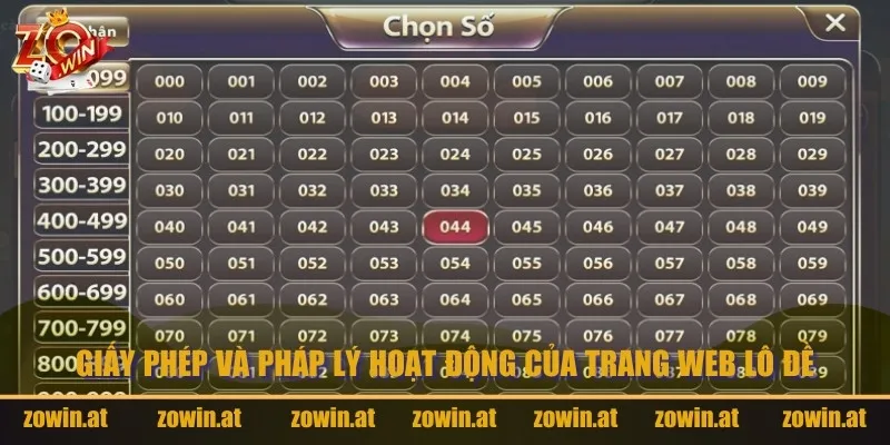 Giấy phép và pháp lý hoạt động của trang web lô đề