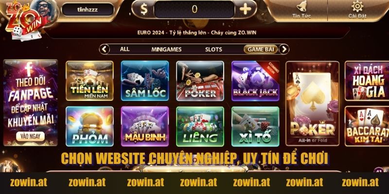 Chọn website chuyên nghiệp, uy tín để chơi