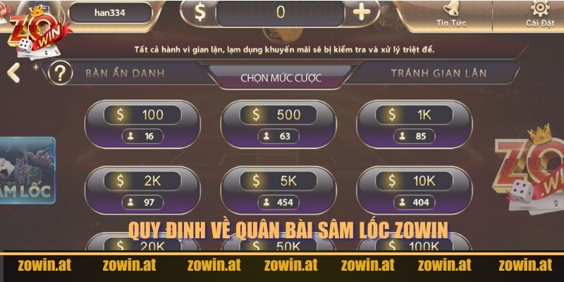 Quy định về quân bài và tổ hợp trong game Sâm Lốc Zowin.