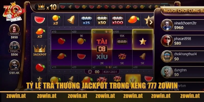 Tỷ lệ trả thưởng Jackpot cực kỳ khủng