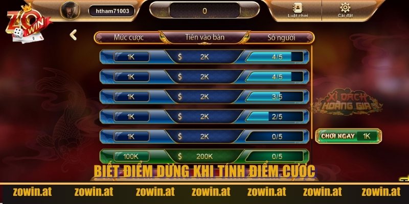 Biết điểm dừng khi cá cược là điều đúng đắn