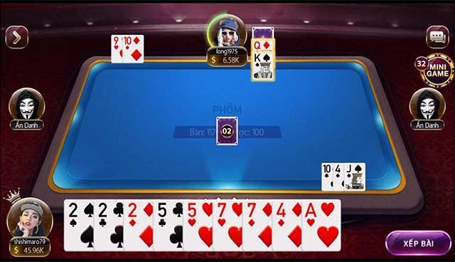 Ba quân 2 trên bài được tính là 1 phỏm